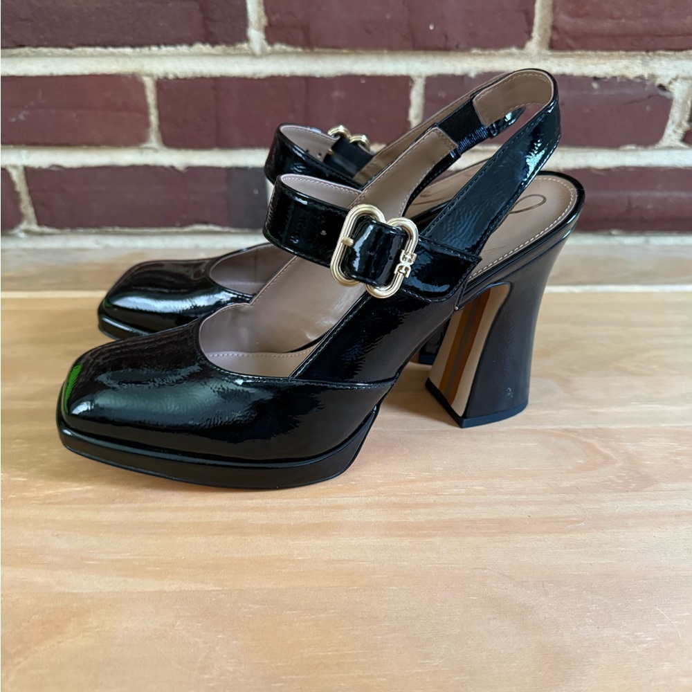 Sam Edelman Black Patent Leather Mary Jane Heels
